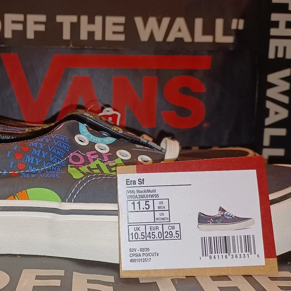 Vans Men's 11.5 Era SF V66 Logo Black Multi VN0A3MUHW95